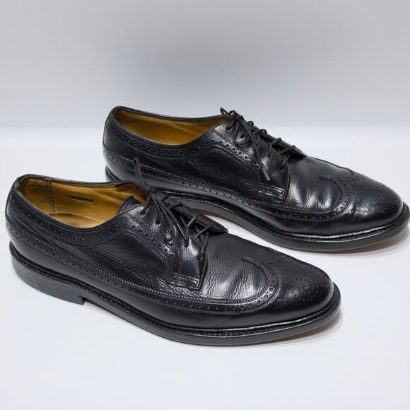 Florsheim Imperial Made in USA Black Leather Wingtip Oxford Shoes Men Size 9D main image 16